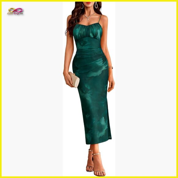Dresses & Skirts - Floral Maxi Dress Bodycon Slip Backless Boho Elegant Wedding Guest Vacation